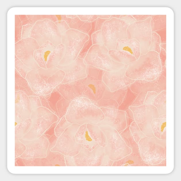 Pink and White Magnolias Sticker by MSBoydston